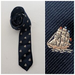Vintage RAM Tie Makers Pirate Ship Skinny Tie
